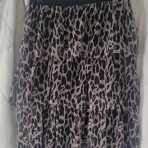 Leopard Print Tiered Skirt